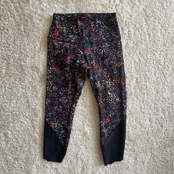 Lululemon Floral Wunder Under Crop II Special Edition Scallop Leggings Size 8 - Picture 1 of 16